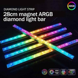 Diamond LED Strip ARGB Light Magnetic Rainbow M/B con 28cm ARGB LED Strip Kit Asus Aura Sync Gigabyte RGB Fusion MSI