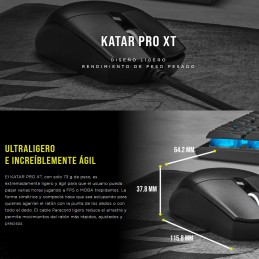 CORSAIR KATAR PRO XT 6 Botones 18000 Dpi Mouse Ultra-Light Gaming Mouse CH-930C111-NA