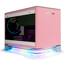 InWin A1 Plus Pink Mini-ITX Tower con ARGB 650W Gold PSU Qi Wireless Charger Case